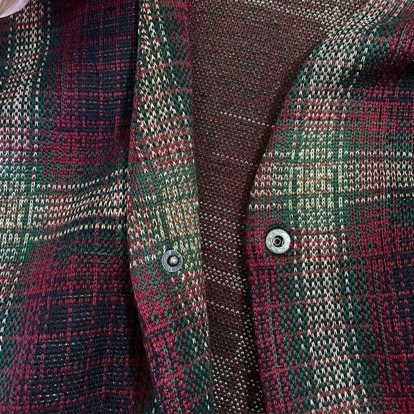 UNIF Nevermind Duster Oversized Tartan Plaid Cardigan Jacket Burgundy Small - Picture 14 of 16